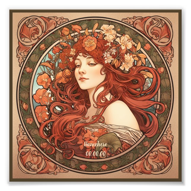 Foto Crea tu propio Art Nouveau Virgo Zodiac (Frente)