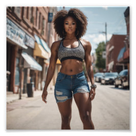 Foto Creadora de cadáveres Afro Chica Denim Shorts Stre
