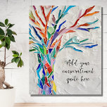 Foto Crear su propio mensaje Inspirador<br><div class="desc">Este poster único está decorado con un diseño de mosaico colorido llamado Árbol de la vida. Puede agregar la cita inspiradora o el mensaje que ha elegido para personalizarla. Puede editar el tipo de letra, el tamaño del tipo de letra y el color del tipo de letra. Original Mosaico ©...</div>