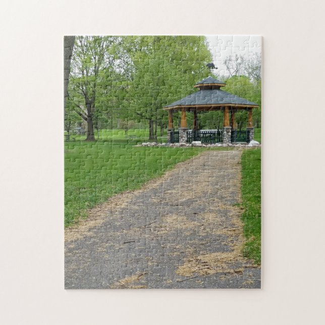 Foto creativa de gazebo otoño rompecabezas rompeca (Vertical)