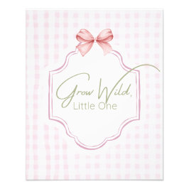 Foto Crecer uno salvaje | Pink Gingham Bow Nursery