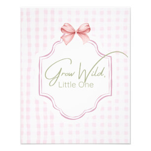 Foto Crecer uno salvaje Pink Gingham Bow Nursery