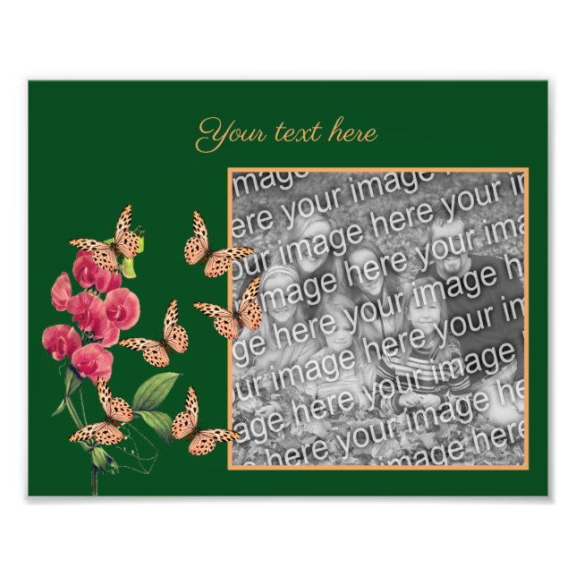 Foto Cree Sus Propias Mariposas Y Marco De Flores 8x10 (Frente)