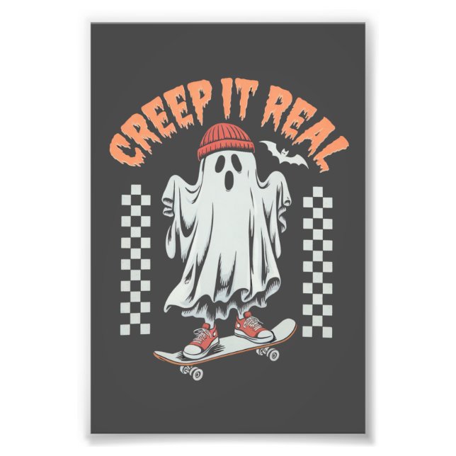 Foto Creep It Real Retro Halloween Fantasma (Frente)
