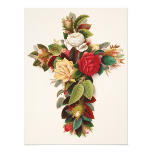 Foto Cruz de rosas, ilustración de la era victoriana