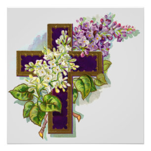 Foto Cruz Morada y Flores