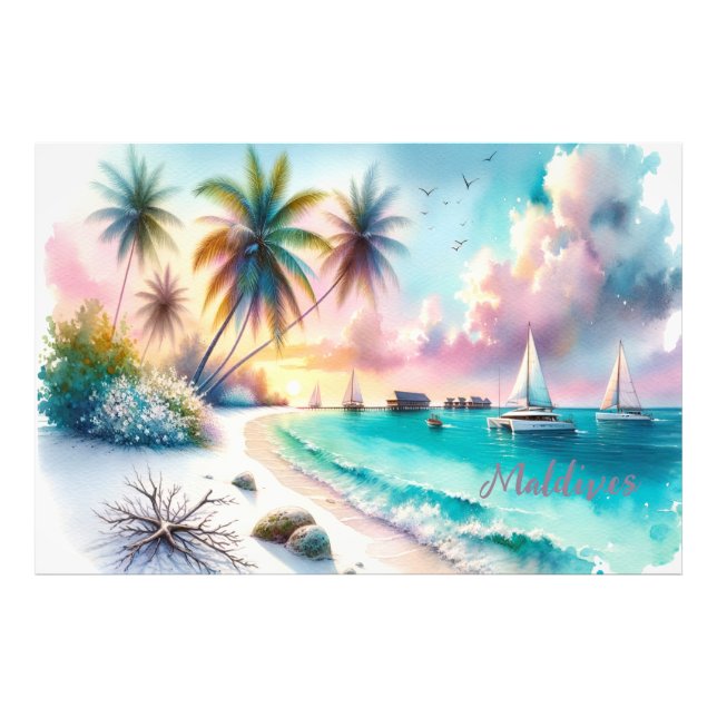 Foto Cuadros de Esbozo de Lujo de Maldivas | (Frente)