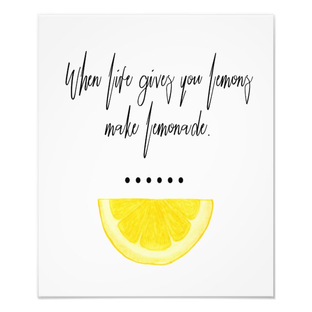 Foto Cuando la vida te da a los limones caligrafía limó (Frente)