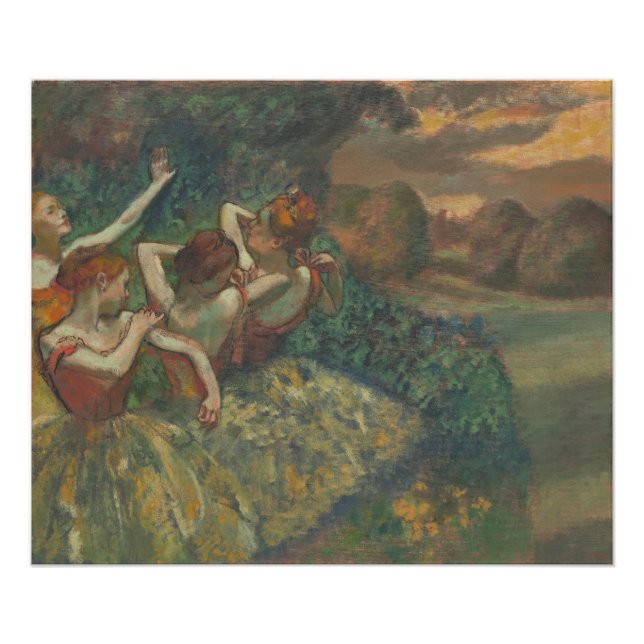 Foto Cuatro bailarinas, pintura impresionista, Edgar De (Frente)