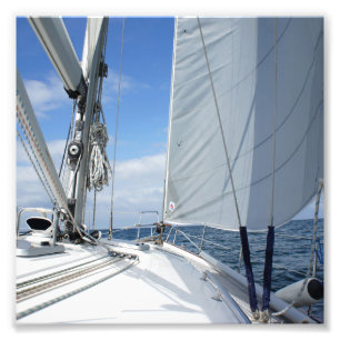 Foto Cubierta de velero blanco en primer plano