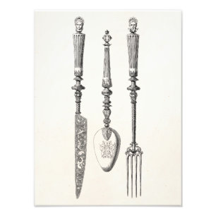 Foto Cubiertos viejos de los cuchillos de la cuchara de