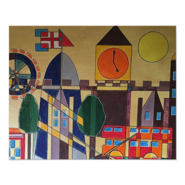 Foto Cubismo acrílico de Londres (Frente)