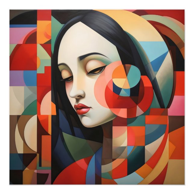 Foto Cubismo femenino abstracto arte (Frente)