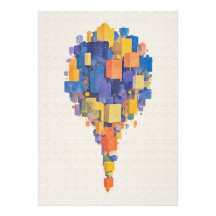 Cubos geométricos flotantes en acuarela vibrante