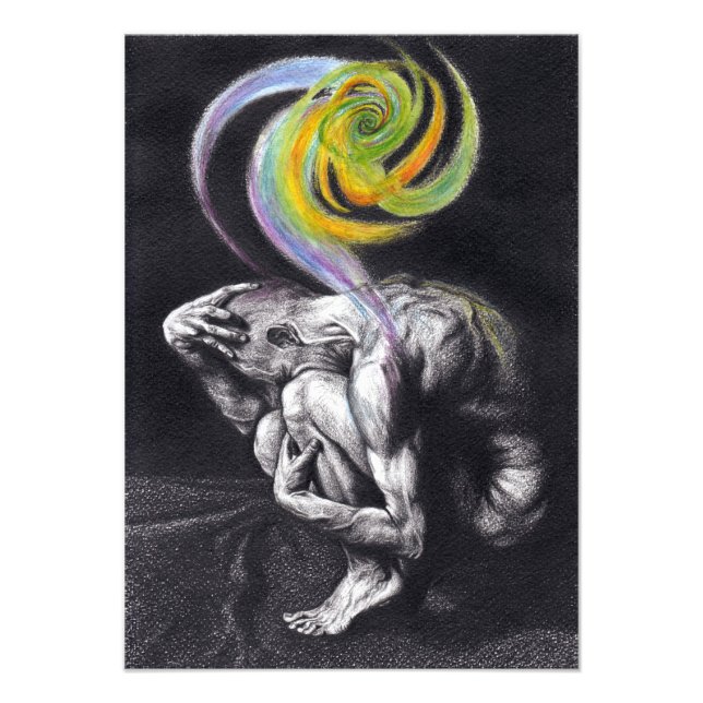 Foto Cuerpo masculino Alma colorida Oscuro Arte surreal (Frente)