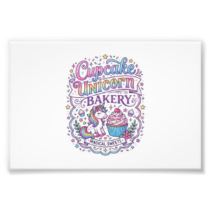 Foto Cupcake Unicornio Panadería de Unicornios Fondo Bl