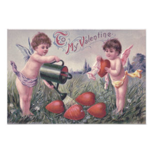 Foto Cupido Querubín Ángel Regando Corazón