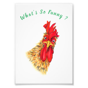 Foto Curioso Rooster Curioso Sorprendido - Texto Person