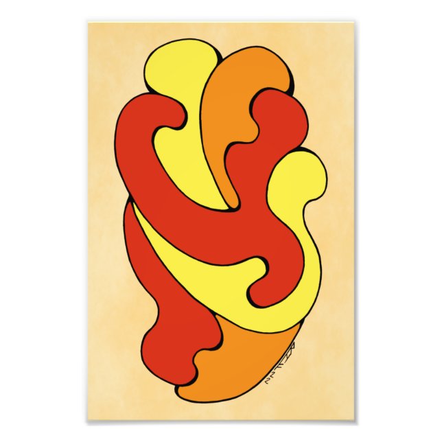 Foto Curvas Abrazadoras (Amarillo, Rojo, Naranja) (Frente)