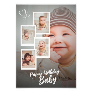 Foto Custom Happy Birthday Baby Photo Collage Plaque