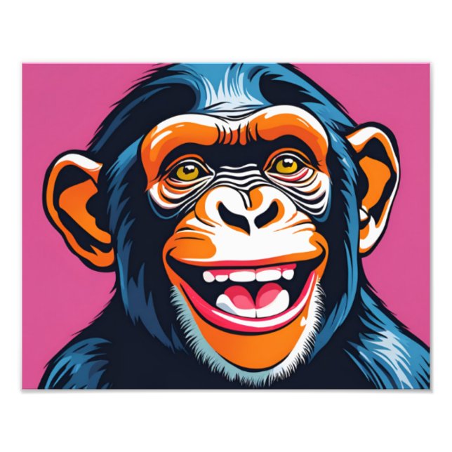 Foto Cute Crazy Funny Chimpanzee (Frente)