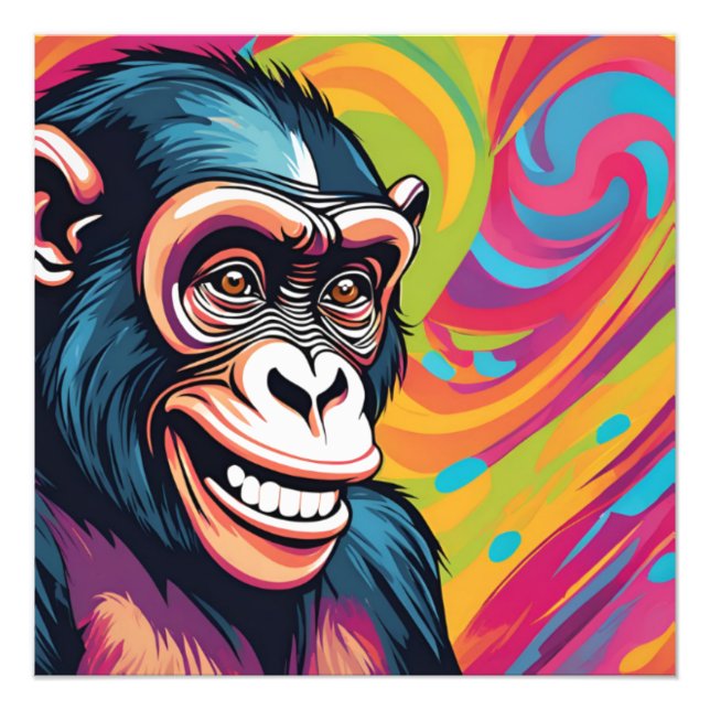 Foto Cute Crazy Funny Chimpanzee (Frente)