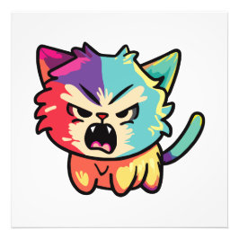 Foto Cute el silbido de un gato enojado.