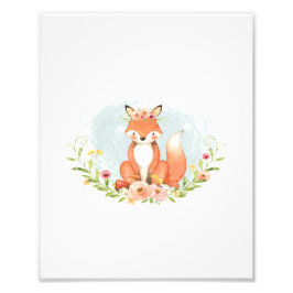 Foto Cute Fox Baby Girl Nursery Woodland Greeneration D