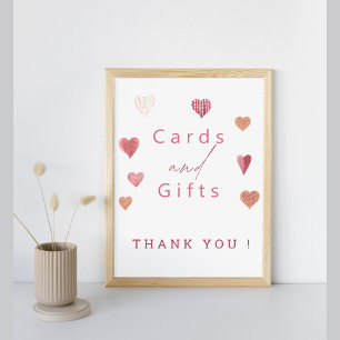 Foto Cute Hearts Girly Baby Shower Cards and Gifts Rótu