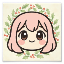Cute Kawaii Anime Girl Wood Wall Art 