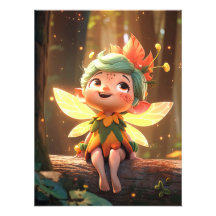 Cute Pixie Elf en el bosque