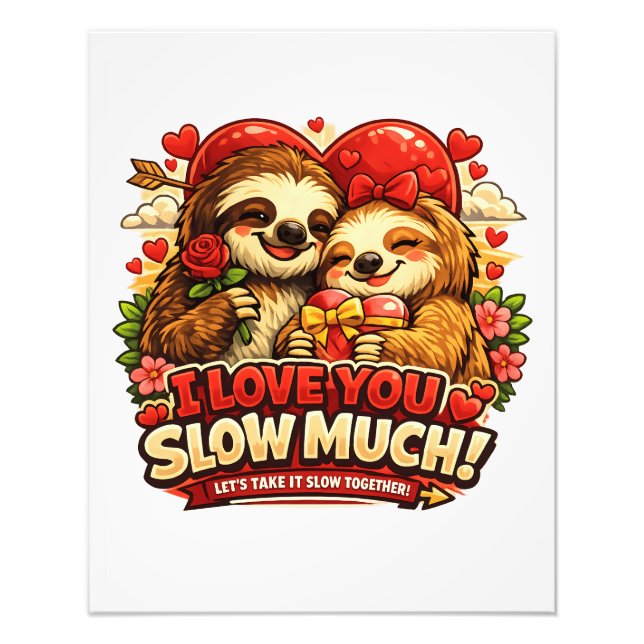 Foto Cute Sloth Valentine’s Day Love Design, I Love You (Frente)