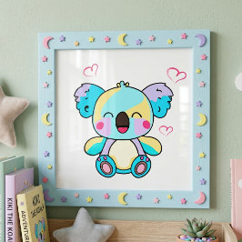 Foto Cute sonriendo Kawaii Bebé Koala con Corazones de 