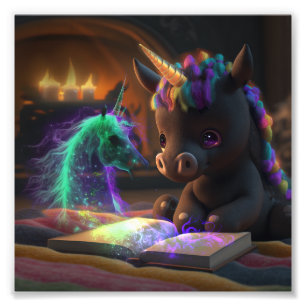 Foto Cute Unicornio leyendo un libro camiseta