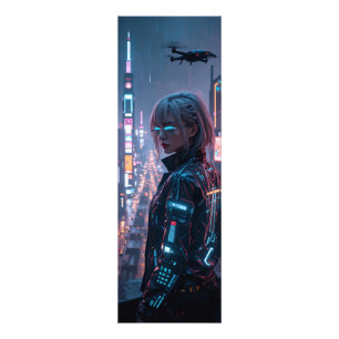 Foto Cyberpunk Cityscape Poster Futurista Hembra Hacke