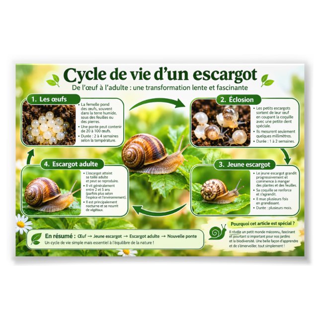 Foto cycle de vie d'un escargot   (Frente)