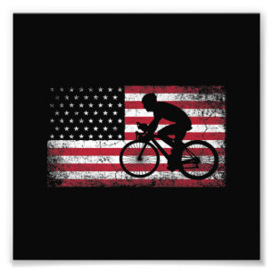 Foto Cyclist Cycling Bicycle American Flag 4th of July