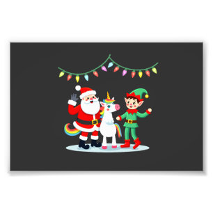 Foto Dabbing Santa Elfo Unicornio Navidad Niños Chicos