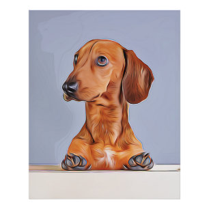 Foto Dachshund mirando lejos Doxie Dog Poster de cumple