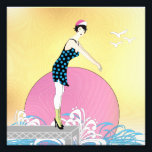 Foto Dama de nadadora dulce Art Deco<br><div class="desc">Pequeña nadadora de arte a punto de sumergirse. No importa los zapatos,  calcetines y gorra.</div>