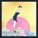 Foto Dama de nadadora dulce Art Deco<br><div class="desc">Pequeña nadadora de arte a punto de sumergirse. No importa los zapatos,  calcetines y gorra.</div>