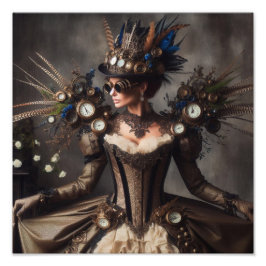 Foto Dama del Tiempo Victoriano Vintage Steampunk Reloj