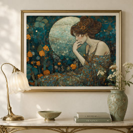 Foto Dama Mystica Art Nouveau en Ámbar y Verde Azulado