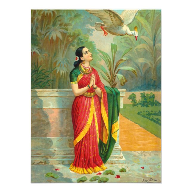 Foto Damayanti y el cisne de Raja Ravi Varma (Frente)
