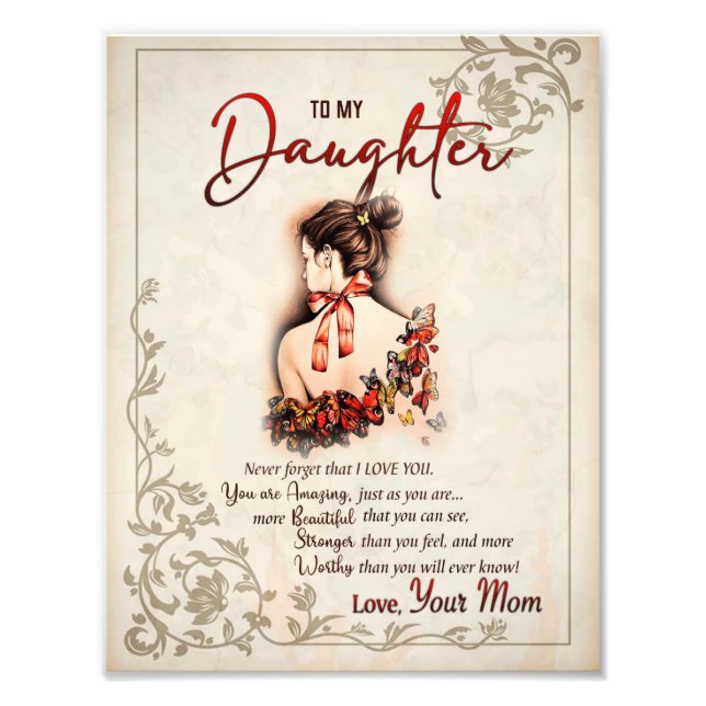 Foto Daughter Gift | Carta A Mi Hija De Mamá (Frente)