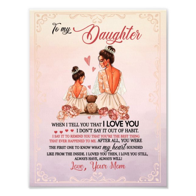 Foto Daughter Gift | Carta A Mi Hija De Mamá (Frente)