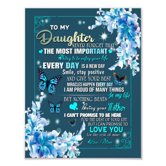 Foto Daughter Gift | Carta A Mi Hija De Mamá (Frente)