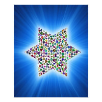David Star hecho con piedras en todos los colores
