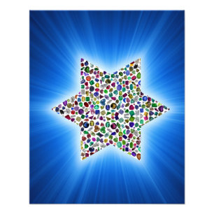 Foto David Star hecho con piedras en todos los colores