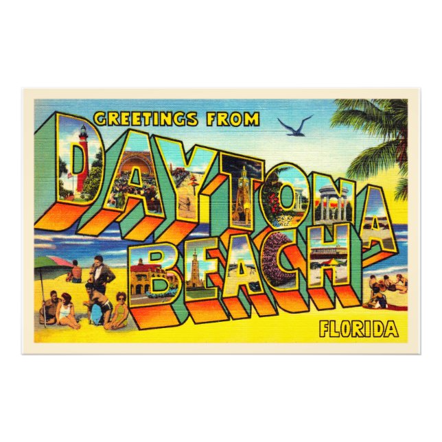Foto Daytona Beach Florida FL Letra carta grande postal (Frente)